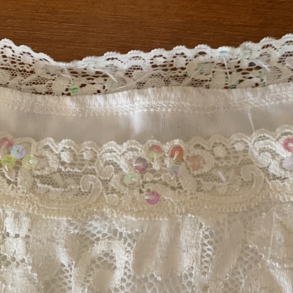 Cream lace long sleeve top size S - Picture 7 of 8